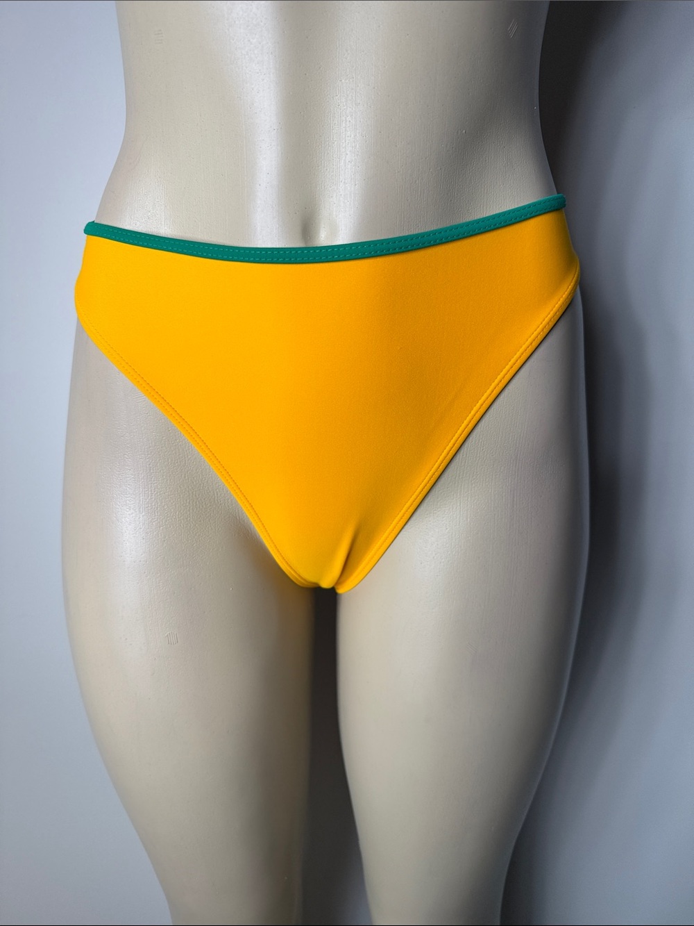 Forever 21 Yellow Bikini Bottom with Green Trim